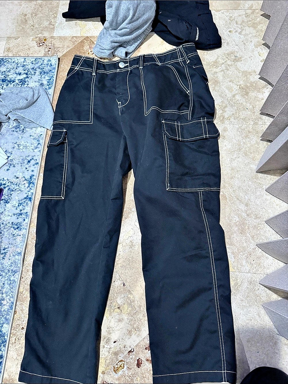 True Religion Cargo Pants Black Waist 34